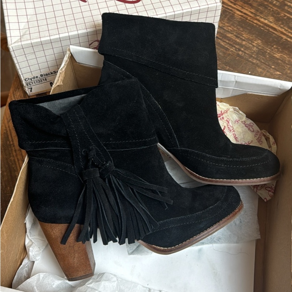Black Suede Booties